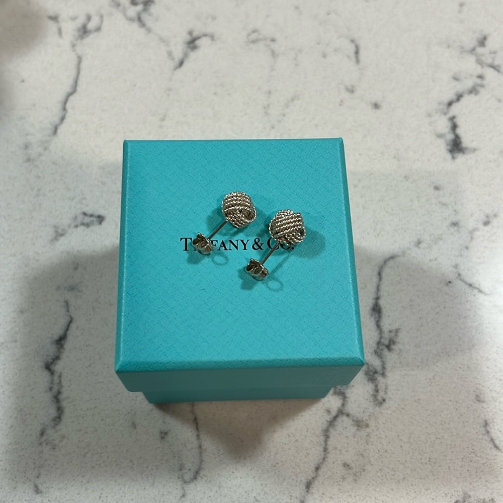 Tiffany Twisted Knot Silver Earrings